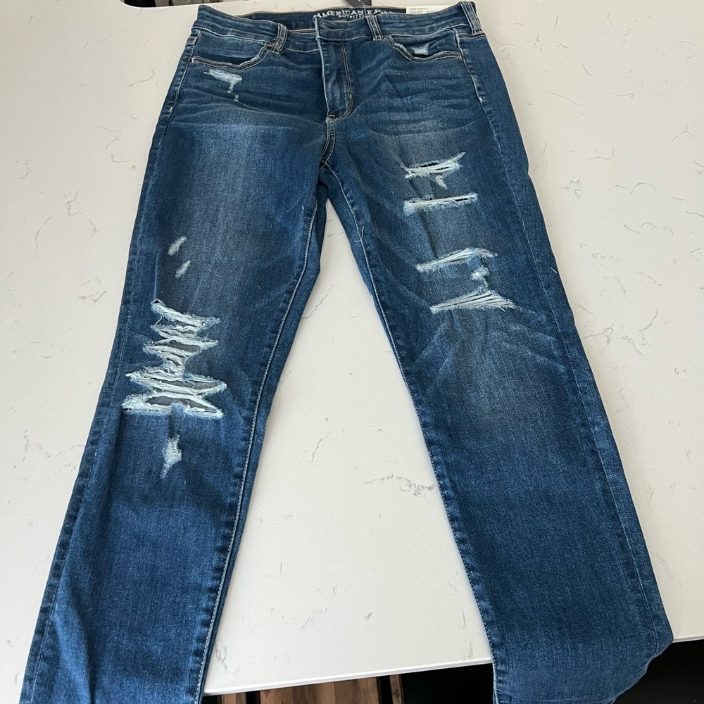 American Eagle High Rise Stretch Jeans Ripped